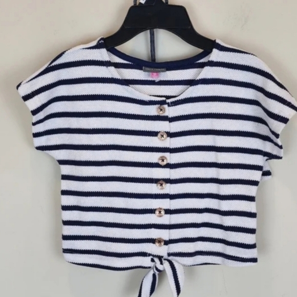 Vince Camuto Navy and White Striped Knit Set - Picture 7 of 9